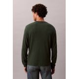 Calvin Klein - Waffle Badge Crewneck Tee - Donkergroen - Heren T-shirt