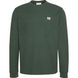 Calvin Klein - Waffle Badge Crewneck Tee - Donkergroen - Heren T-shirt
