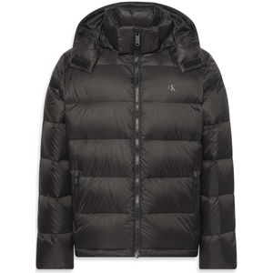 Calvin Klein Jeans - LS Nylon ZIP OFF HOO - Heren Pufferjas - Zwart - 100% Polyamide