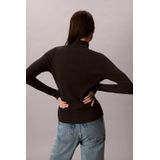 Calvin Klein - Shirttop - Zwart - LS WOVEN LABEL TURTLENECK
