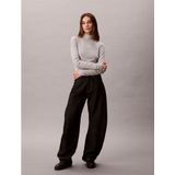 Calvin Klein - Shirttop - History Grey Heather - Lange Mouwen - Staande Kraag