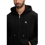 Calvin Klein Heren LS EU 350TERRY MONOGRAM FZ HOODI LV04RD240G Sweatshirts, ZWART (Zwart), XS, Zwart (zwart), XS