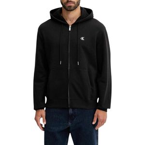 Calvin Klein Heren LS EU 350TERRY MONOGRAM FZ HOODI LV04RD240G Sweatshirts, ZWART (Zwart), XS, Zwart (zwart), XS