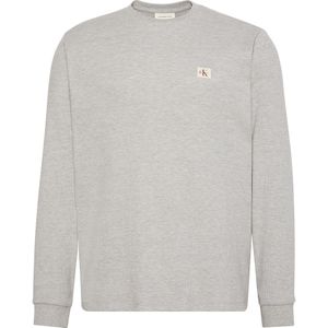 Calvin Klein - LS WAFFLE BADGE CREWNK TEE - Longsleeve - Heroic Grey HTR