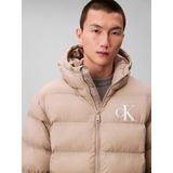 Calvin Klein - LS Nylon Monogram Puffer JKT - Gewatteerde Jas - Beige