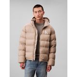 Calvin Klein - LS Nylon Monogram Puffer JKT - Gewatteerde Jas - Beige