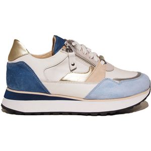 Footnotes - 31.007 Sneakers - Nappacalf White Blue - Wijdte H