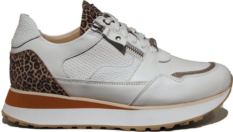 Footnotes - 31.008 Sneakers - Cow White Leopard - Wijdte H