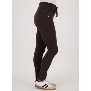 Je m'appelle Dames Broek Regular fit Met stretch - Bruin - Maat XS