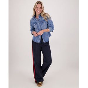 Je m'appelle Dames Blouse Met stretch - Blauw - Maat XL