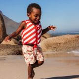 Swim Essentials - UV Zwemboxer - Beige/Rode Krabjes - Jongens