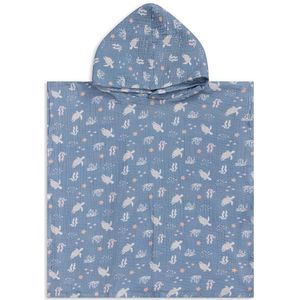 Strandponcho - Schildpad Print - Gerecycled Katoen - 52 x 52 cm