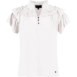 Elvira Collections - Top - Ecru - Korte Mouwen - Rechtvallend Model