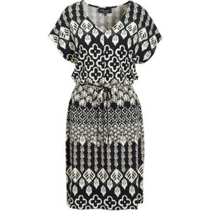 Elvira Collections - Zomerjurk - Zwart - Korte Mouwen - V-hals