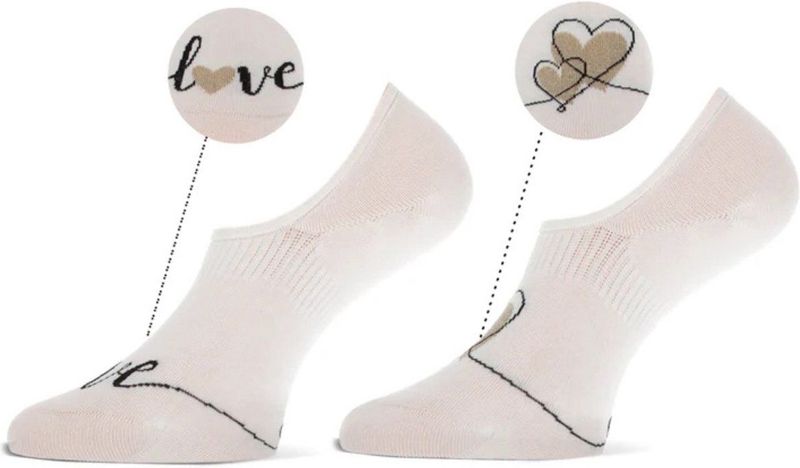 Marcmarcs no-show sneakersokken Lyss - set van 2 ecru/beige