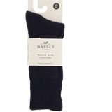 Basset - Merinowollen Sokken Casual - Marine - Badstof Zool