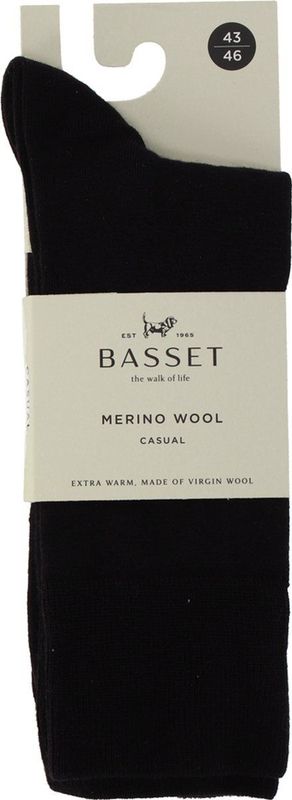 Basset - Merinowollen Sokken - Casual - Zwart - 60% Merinowol