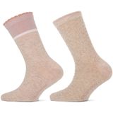 Yellow Moon - Meisjes Sokken - Beige Melange - Set van 2 Paar