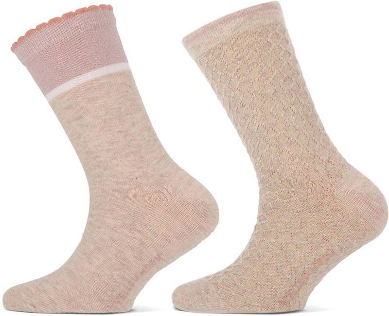 Yellow Moon - Meisjes Sokken - Beige Melange - Set van 2 Paar