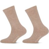 Yellow Moon - Meisjes Sokken Glitter - Beige Melange - 2-paar