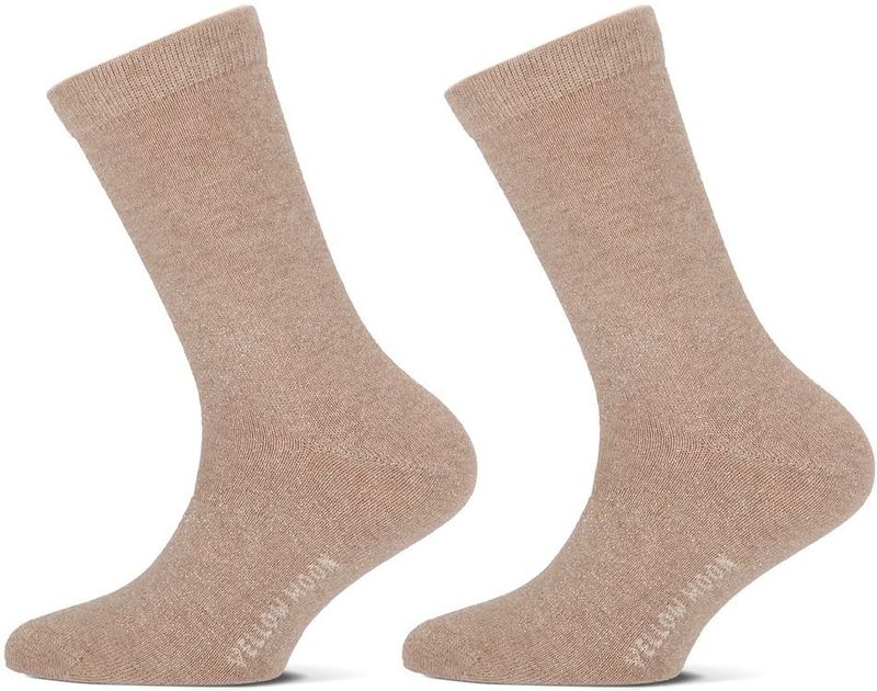 Yellow Moon - Meisjes Sokken Glitter - Beige Melange - 2-paar