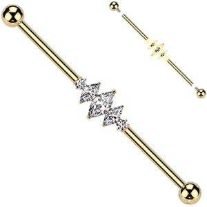 Industrial piercing big marquise goud