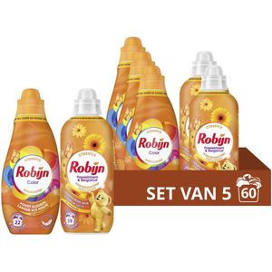 Robijn - Perfect Match - Wasmiddel en Wasverzachter Pakket - Color - Passiebloem & Bergamot - 5 stuks - 60 Wasbeurten