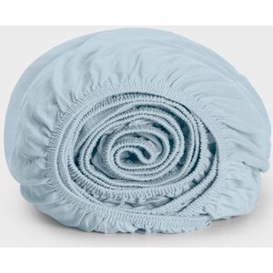 Yumeko - Hoeslaken Jersey - Blauw - 100% Biologisch Katoen - 160x200x30