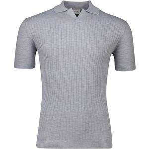 Gentiluomo - Poloshirt - Grijs - Katoen/Nylon/Zijde - Korte Mouw