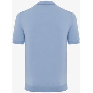Genti - Poloshirt - Lichtblauw - Viscose - Normale Fit