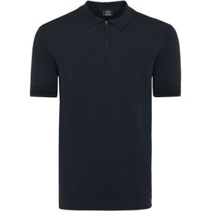 Genti - Polo ZIP SS K2053-1260 - Poloshirt - Donkerblauw - Katoen