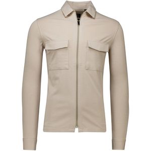 Genti - Overshirt - Beige - Katoenmix met Rits