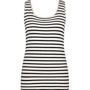 Nukus Dames top zwart (Maat: XS) - Streep - Halslijn: Ronde hals,