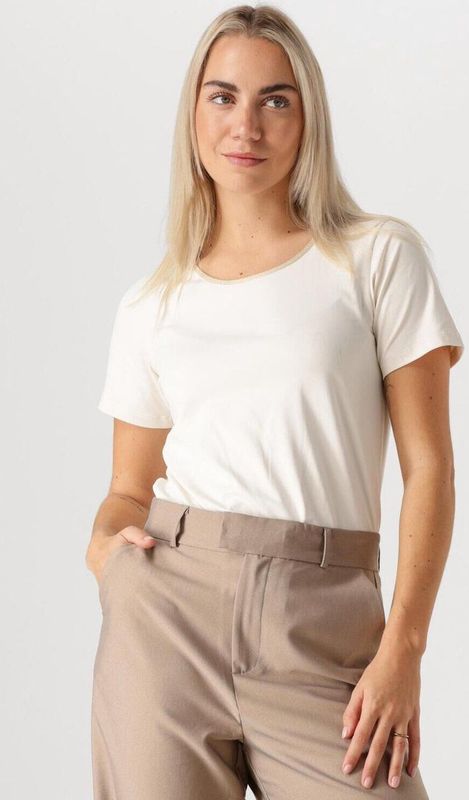 NUKUS Tirza Top Uni Tops T-shirts Dames - Shirt - Gebroken wit