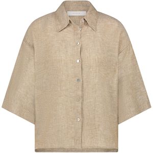 Nukus Blouse korte mouw NKS02094 LUCY Licht bruin