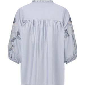 Nukus Blouse Dames - Blauw met Borduursel