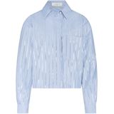 Nukus - Blouse - Blauw - StreepGlitter - Polokraag