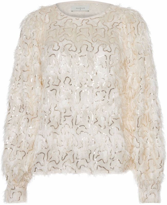NKF01011 - Jade Top - Off White - Pailletten