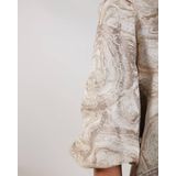 NUKUS - Mirthe - Top - Ecru - Driekwart Mouwen - V-hals - Lurex Details