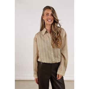 Nukus - Blouse NKF02011 - Gold/Off White - Gestreept