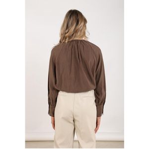 Nukus - Sterre Blouse - Bruin - Blouse - Lange Mouwen