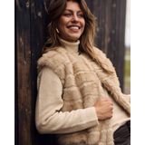 Billy - Gilet - Sand - Faux Fur - Stripe