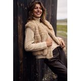 Billy - Gilet - Sand - Faux Fur - Stripe