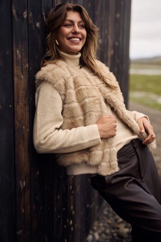 NKF08011 - Gilet - Sand - Stripe