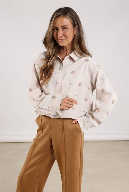 NUKUS - Newport - Blouse - Ecru - 100% Polyester - Knoopsluiting