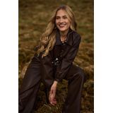 NUKUS imitatieleren jack donkerbruin