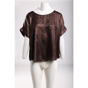 Nukus - Irene Top Shiny - T-shirt - Donkerbruin