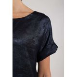NUKUS - Irene - Top - Donkerblauw - Korte Mouwen - Ronde Hals