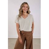 Nukus - Top Dina Lurex - Wit - Dames T-shirt