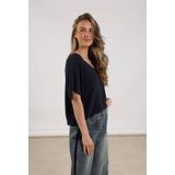 Nukus Dames top beige (Maat: XS) - Glitter - Halslijn: V-hals,